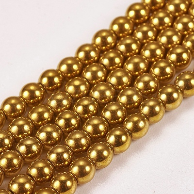 Electroplate Non-magnetic Synthetic Hematite Beads Strands X-G-J169A-3mm-04-1