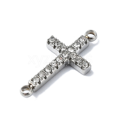 304 Stainless Steel Crystal Rhinestone Connector Charms STAS-Z065-02P-04-1