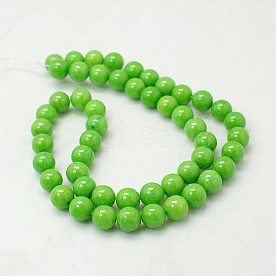 Natural Mashan Jade Round Beads Strands G-D263-12mm-XS17-1
