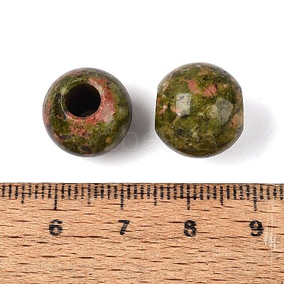 Natural Unakite European Beads G-Q602-09B-09-1