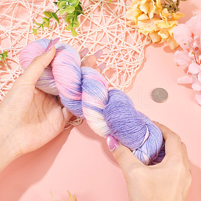 1 Skein 80% Wool 20% Acrylic Fiber Rainbow Segment Dyed Yarn OCOR-TA0003-02C-1