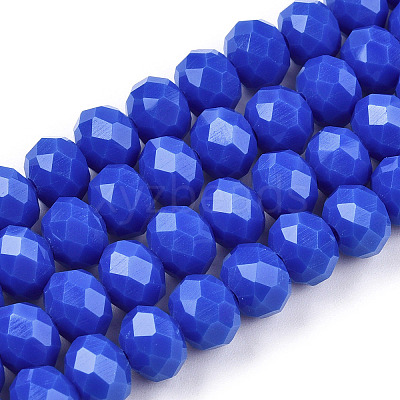 Opaque Solid Color Glass Beads Strands EGLA-A034-P8mm-D32-1