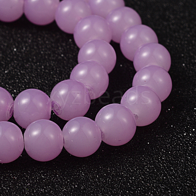 Imitation Jade Glass Beads Strands DGLA-S076-8mm-22-1