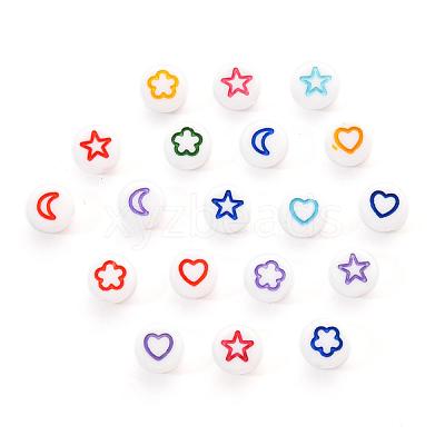 White Opaque Acrylic Beads MACR-YW0001-19D-1