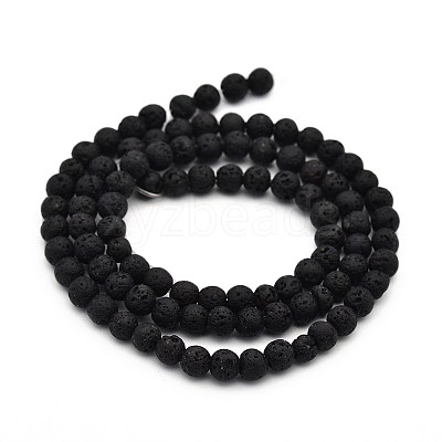 Natural Lava Rock Round Bead Strands G-M169-4mm-03-1