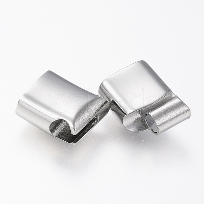 Tarnish Resistant 304 Stainless Steel Magnetic Clasps with Glue-in Ends X-STAS-G157-14P-12x7mm-1