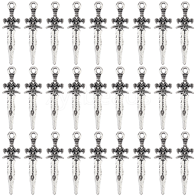 100Pcs Tibetan Style Alloy Pendants TIBEP-SC0003-53AS-1