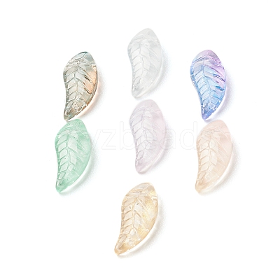 Spray Painted Transparent Glass Beads GLAA-D006-15-1