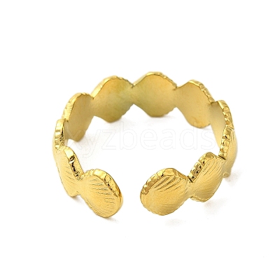 Ocean Beach Series 304 Stainless Steel Cuff Ring RJEW-Q820-02B-1