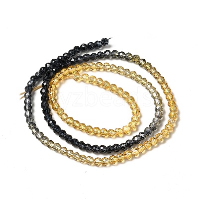 Transparent Gradient Color Glass Beads Strands X-GLAA-H021-01B-07-1