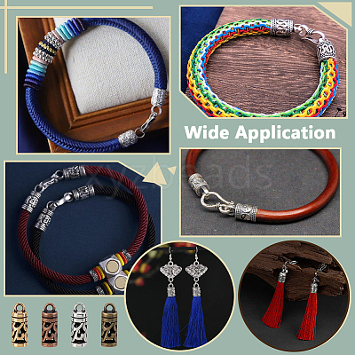 200Pcs 4 Colors Tibetan Style Cord Ends FIND-PH0061-92-1