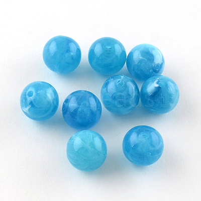 Round Imitation Gemstone Acrylic Beads OACR-R029-8mm-12-1