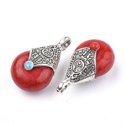Tibetan Style Resin Pendants RESI-T022-16A-1