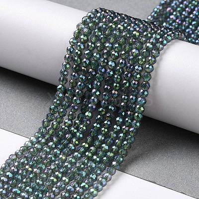Electroplate Transparent Glass Beads Strands LS-GLAA-H021-01B-FR01-1