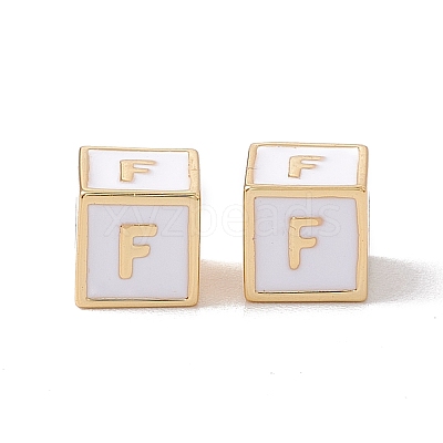Rack Plating Brass Enamel Beads KK-B060-04G-04F-1