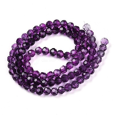 Baking Paint Transparent Glass Beads Strands DGLA-A035-T4mm-A09-1