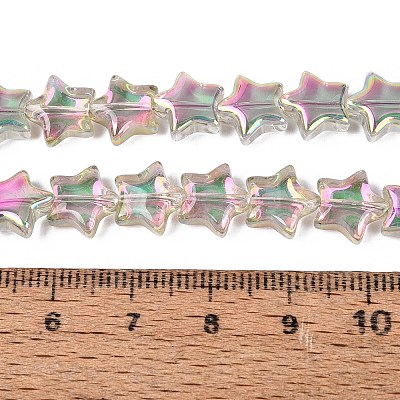 Electroplate Transparent Glass Beads Strands EGLA-N056-04A-A03-1