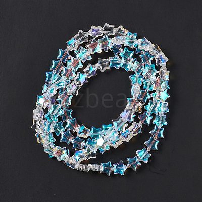 Transparent Electroplate Glass Beads Strands EGLA-E030-01J-1