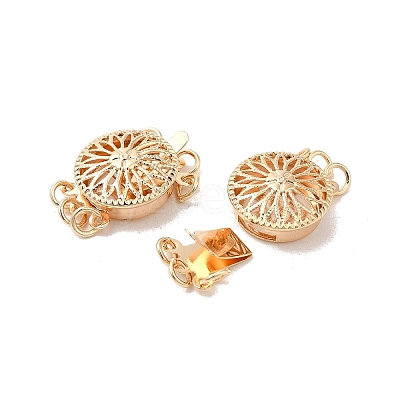 Rack Plating Flower Brass Box Clasps KK-Q183-100G-1
