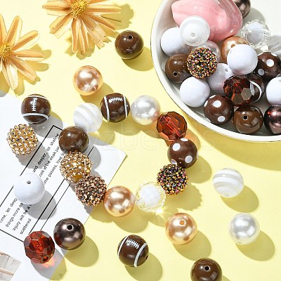 DIY Rugby Acrylic Beaded Keychain Pendant Decoration Making Kit MACR-CJC0004-18-1