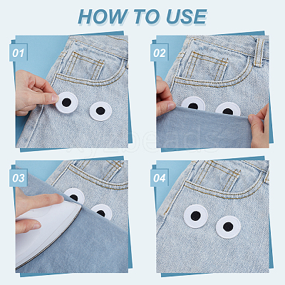 20Pcs Eyes Polyester Embroidery Iron on/Sew on Patches DIY-GA0010-06A-01-1