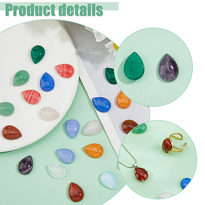 24Pcs 12 Styles Natural & Synthetic Mixed Gemstone Cabochons G-FH0002-53-1