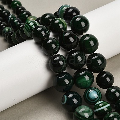 Natural Banded Agate Graduated Beads Strands G-P589-A01-01H-1