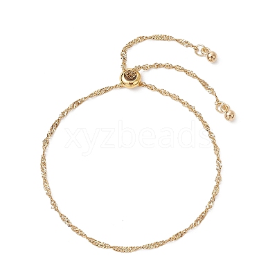 2Pcs 2 Colors Adjustable 304 Stainless Steel Slider Bracelets BJEW-JB12328-1
