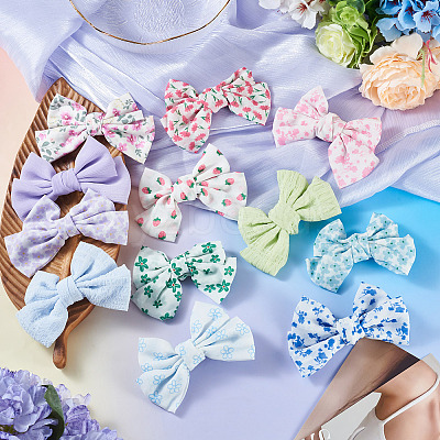 4Bags 4 Colors Cloth Bowknot Alligator Hair Clips PHAR-TA0001-20-1