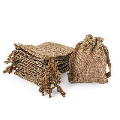 20Pcs Rectangle Polyester Imitation Burlap Packing Pouches Drawstring Bags ABAG-TA0001-95A-1