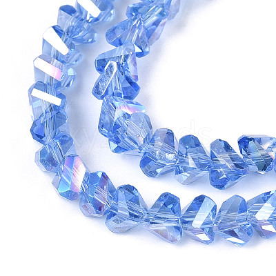 Electroplate Transparent Glass Beads Strands GLAA-N021-4mm-03-1
