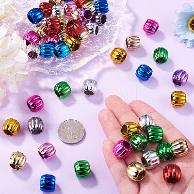 100Pcs UV Plating Opaque Acrylic European Beads PACR-TA0001-32B-1