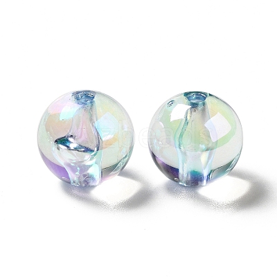 UV Plating Rainbow Iridescent Acrylic Beads TACR-D010-01A-1