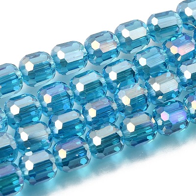 Electroplate Transparent Column Glass Beads Strands EGLA-A043-02-AB11-1