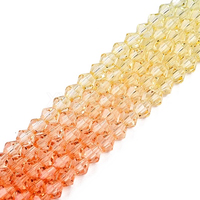 Gradient Color Baking Paint Glass Bead Strands LS-DGLA-A039-T4mm-A014-1