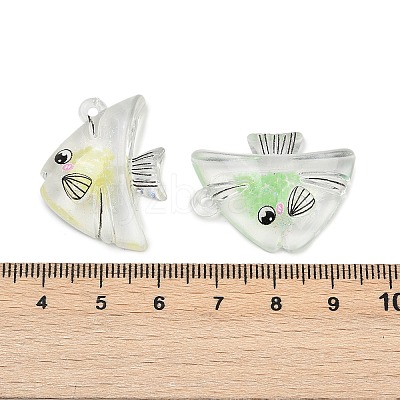10Pcs Transparent Luminous Acrylic Pendants TACR-FP0001-02A-1
