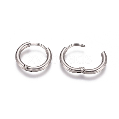 Tarnish Resistant 304 Stainless Steel Huggie Hoop Earrings EJEW-G272-02-10mm-P-1