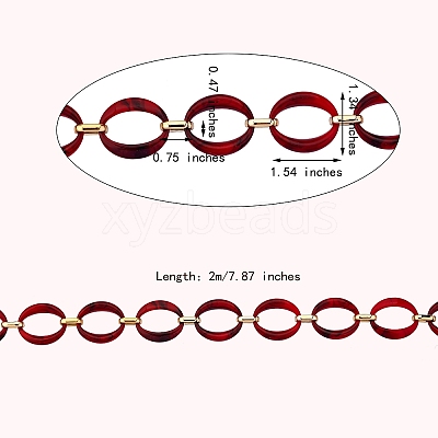 Handmade Imitation Gemstone Style Link Chains AJEW-J034-01C-1
