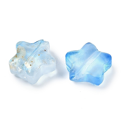 Transparent Spray Painted Glass Beads X1-GLAA-NH0003-01H-1