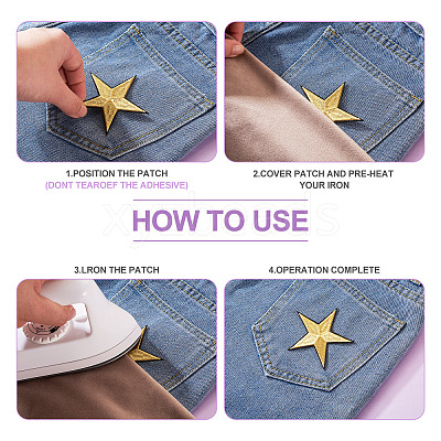 Star Computerized Embroidery Polyester Iron On Patches PATC-TAC0001-02-1
