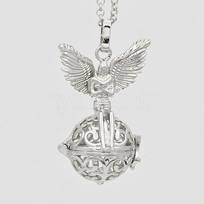 Brass Hollow Cage Pendants KK-D414-05-NR-1