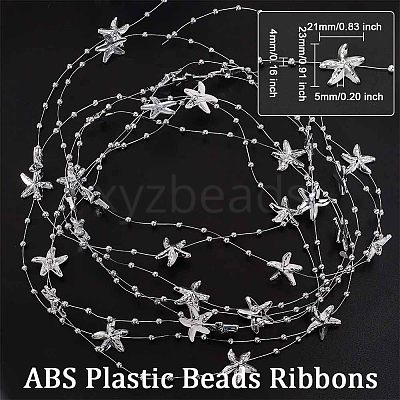 ABS Plastic Beads Ribbons OCOR-WH0066-82B-1