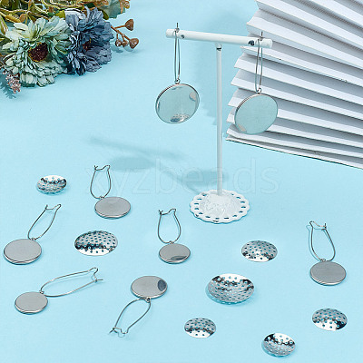 48Pcs 4 Styles 304 Stainless Steel Hoop Earring EJEW-DR00001-1