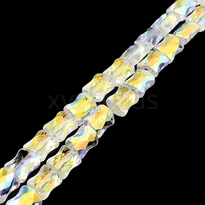 AB Color Plated Transparent Glass Beads Strands EGLA-P051-06A-A09-1