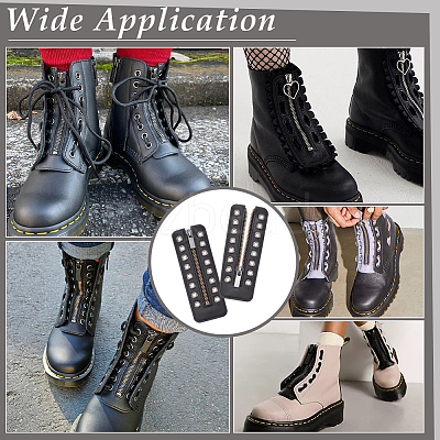 1 Pair Cowhide Leather Lace-in Boot Zipper Inserts FIND-PH0006-72-1