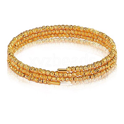 Brass Twisted Flower Beaded Cuff Bangle JB762A-1