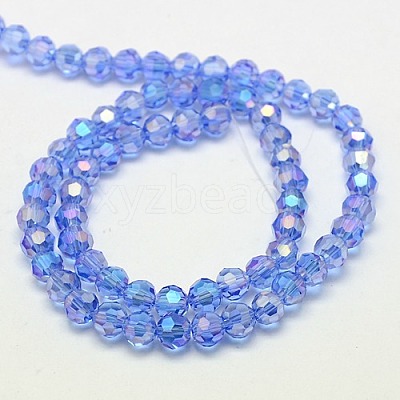 Electroplate Glass Beads Strands X-EGLA-J042-4mm-AB02-1