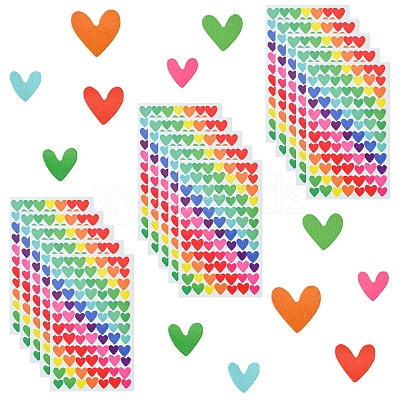 4 Bags Heart Pattern DIY Paper Picture Stickers AJEW-FS0001-17-1