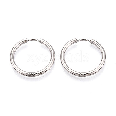 304 Stainless Steel Hoop Earrings EJEW-T048-24E-P-1