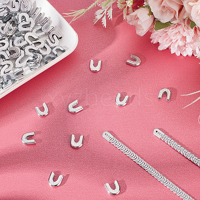 100Pcs Carbon Steel Fishbone Chain End Cap Cover FIND-GF0005-06-1